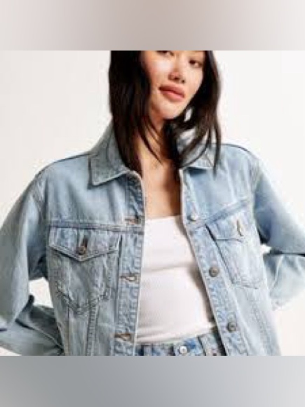 ABERCROMBIE & FITCH Oversized Denim Trucker Jean Jacket Size L